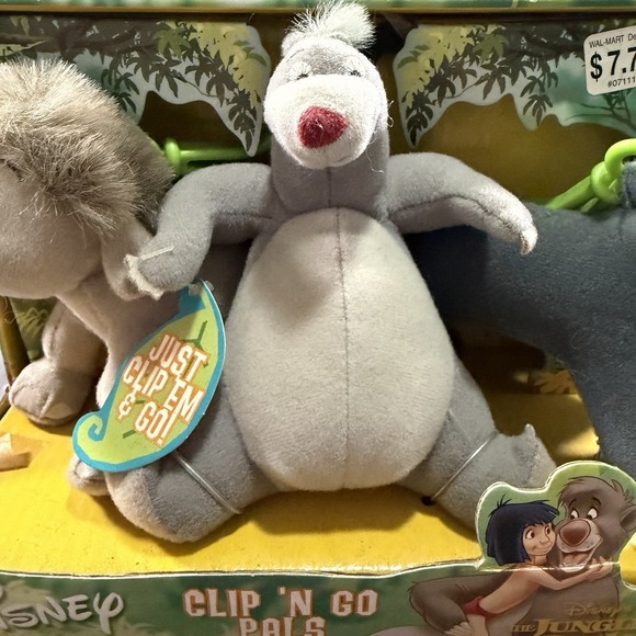 Vintage New in Box Hasbro Disney Clip 'N Go Pals The Jungle Book 2 Mini Plush - Picture 3 of 9